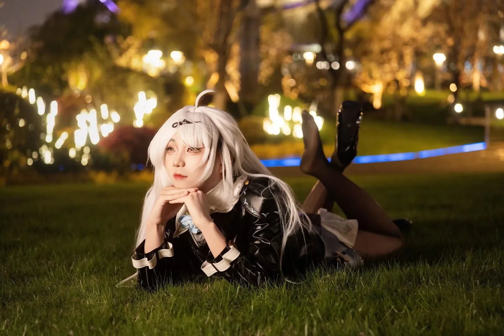 cosplay, 户外摄影, 丝袜穿搭, 漆皮外套, 银白发 - 第9张