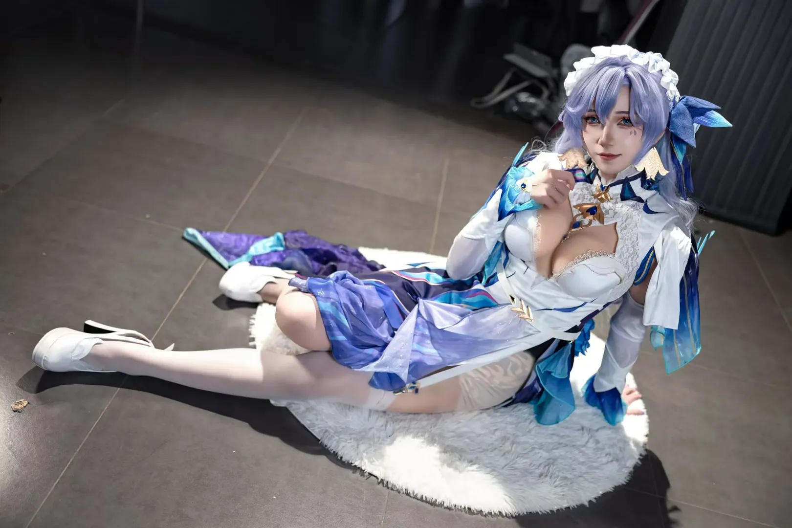 漫展返圖, 原神cos, cosplay攝影, 白絲穿搭, 夢幻白藍裙裝