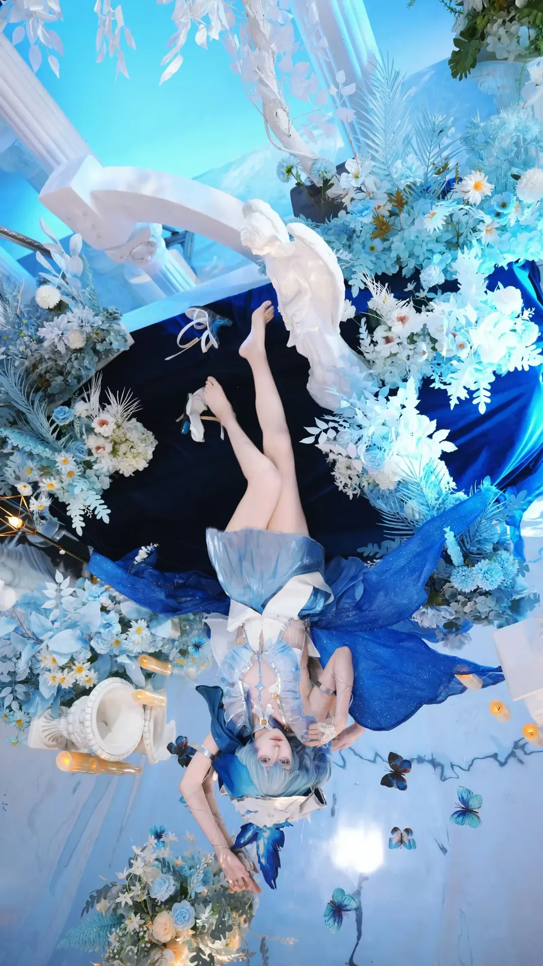 cosplay, 仙气造型, 漫展摄影, 梦幻布景, 蓝白轻纱 - 第4张