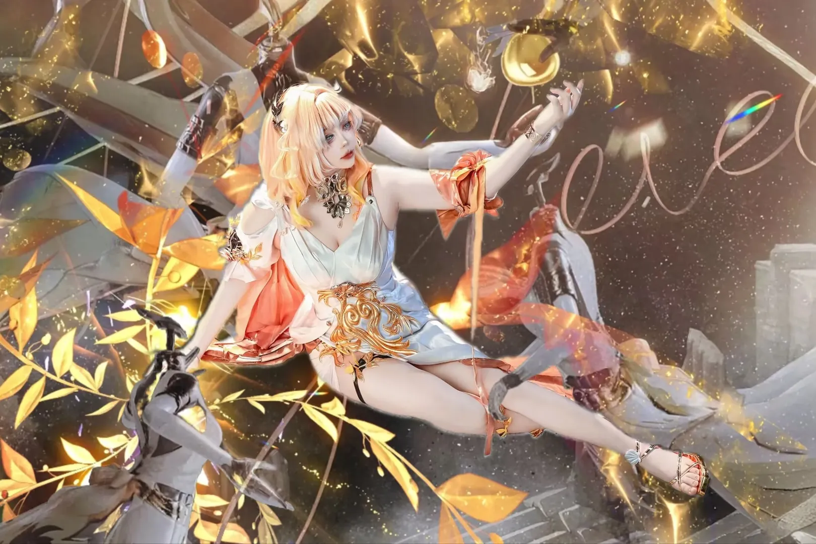 cosplay, 漫展返图, 金发cos, 华丽武器, 仙女风 - 第1张