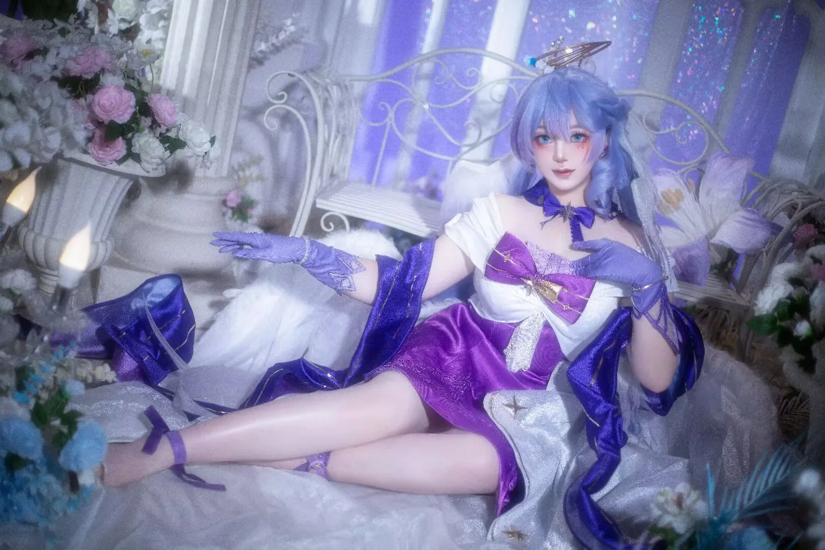 原神, 夢幻的な雰囲気, コスプレレタッチ, 紫系コーデ, 支配の律者コスプレ
