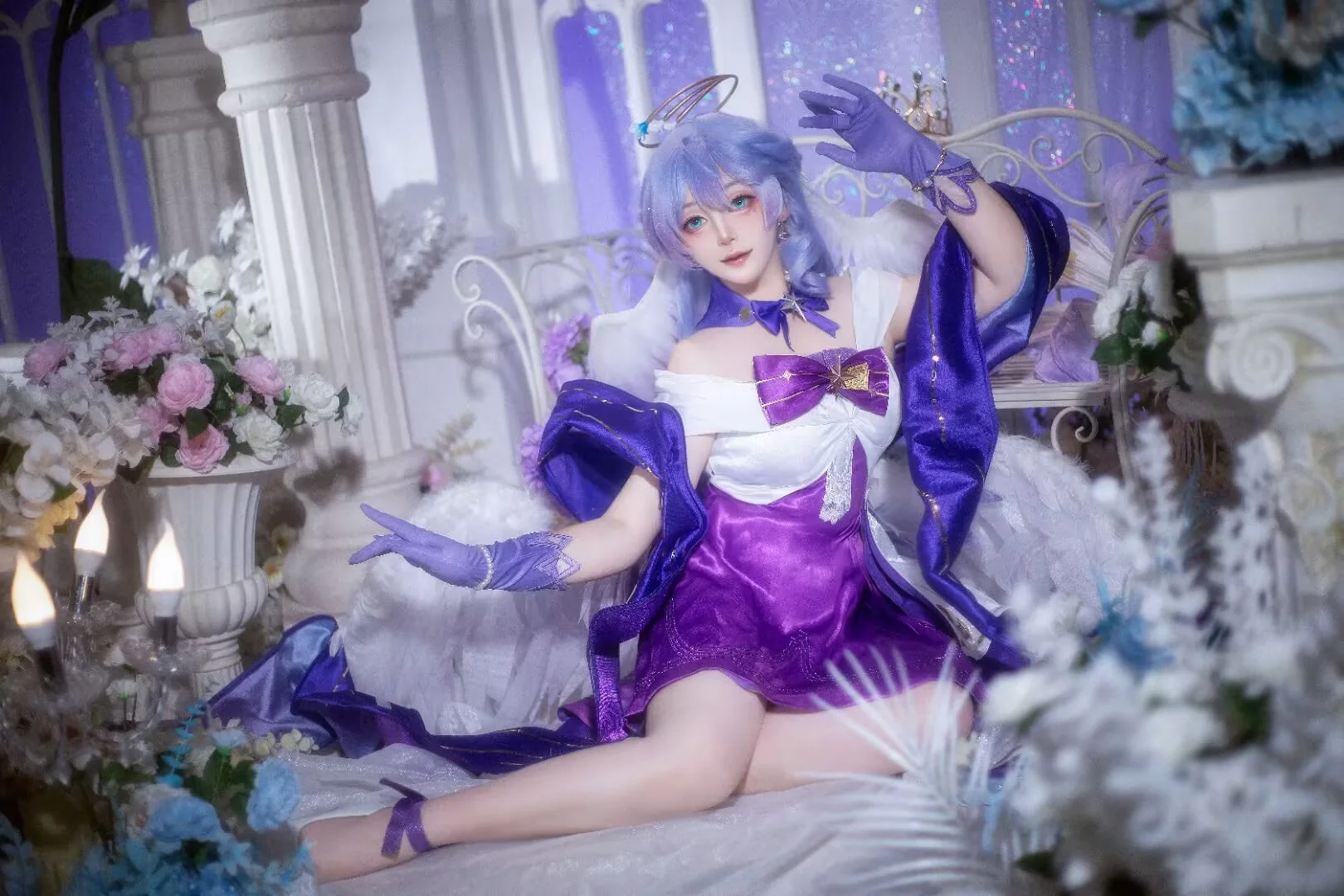 原神, 梦幻氛围, cosplay后期, 紫色系穿搭, 支配之律者cos - 第3张