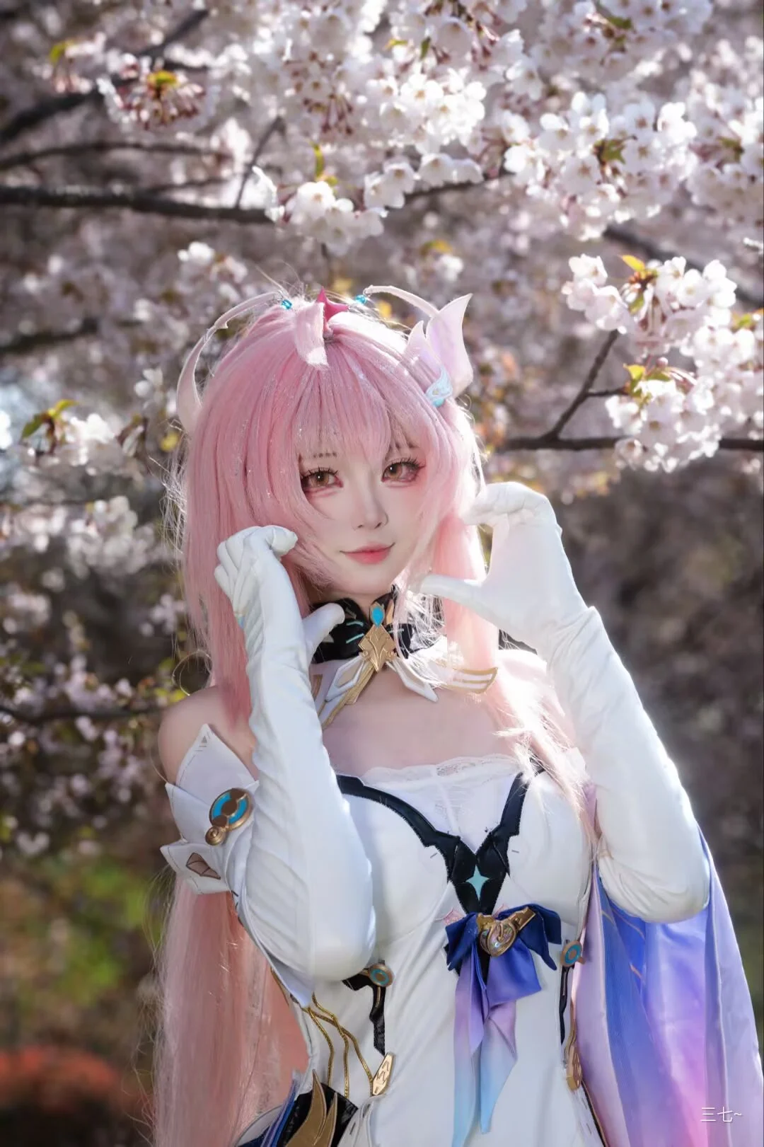 爱莉希雅cos, 原神, cosplay, 外景摄影, 春日樱花 - 第3张