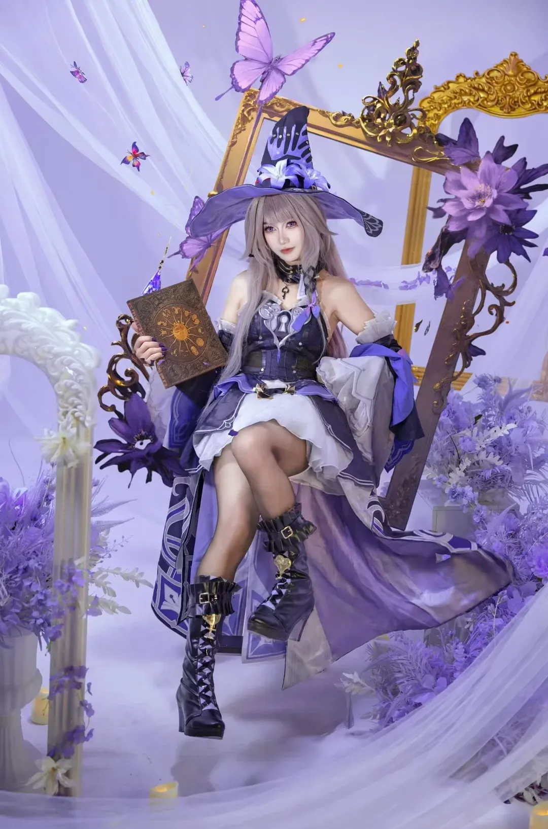 原神, イベント撮影, 二次元コスプレ, フィッシュル コスプレ, 夢幻的な魔法スタイル - 1枚目