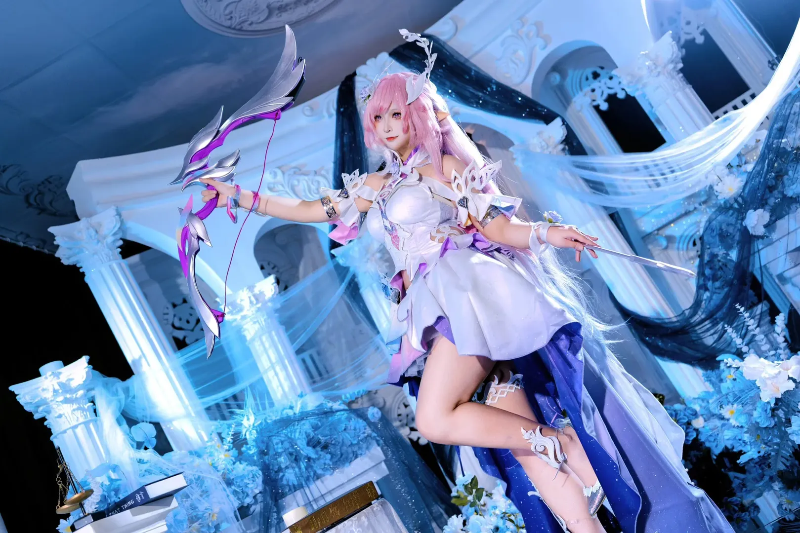 爱莉希雅cos, 崩坏3, 二次元摄影, 梦幻星空裙, 粉毛cos - 第4张