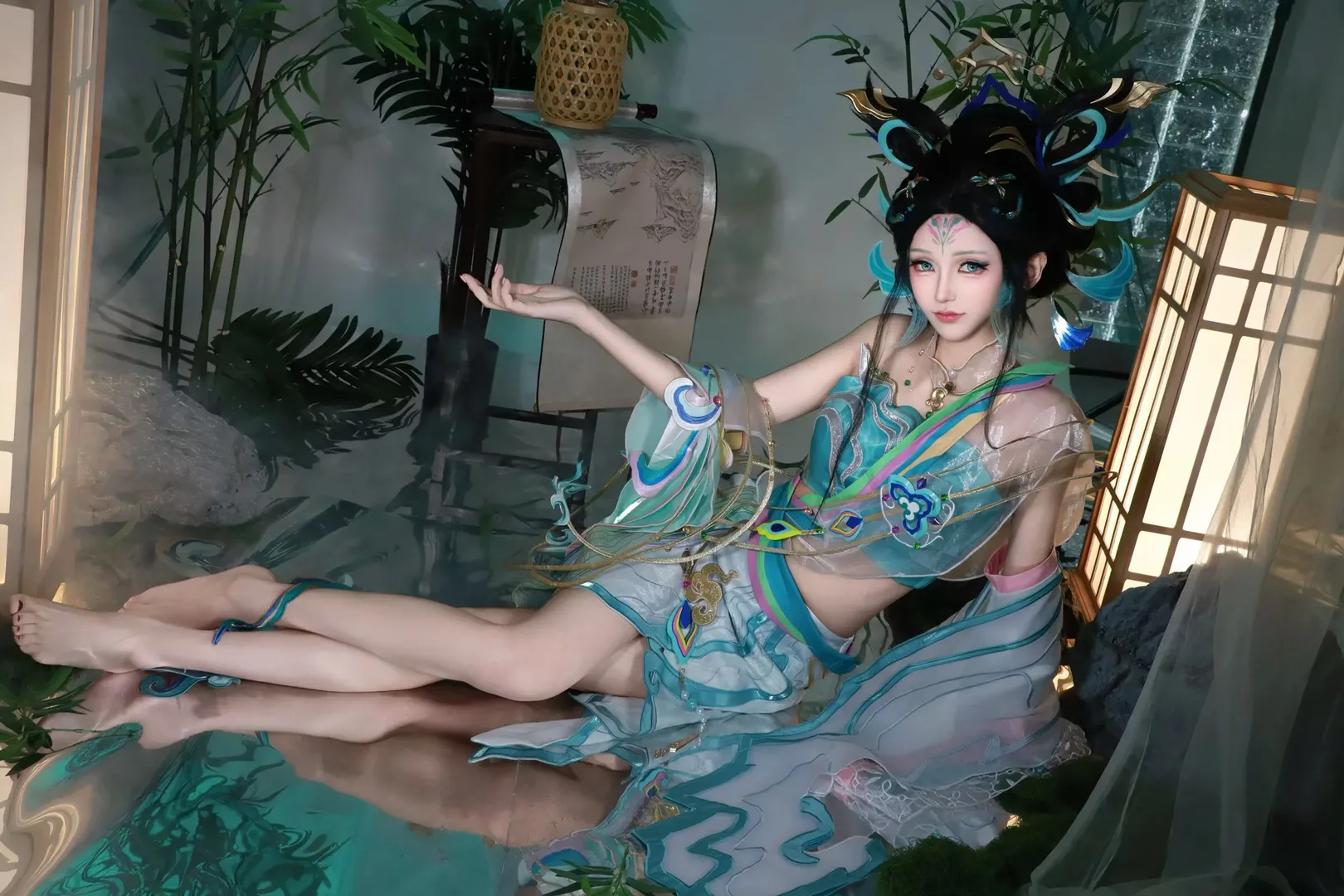 コスプレ撮影, 海月コスプレ, 国風キャラクター, 古風な仙侠, 水景スタジオ撮影
