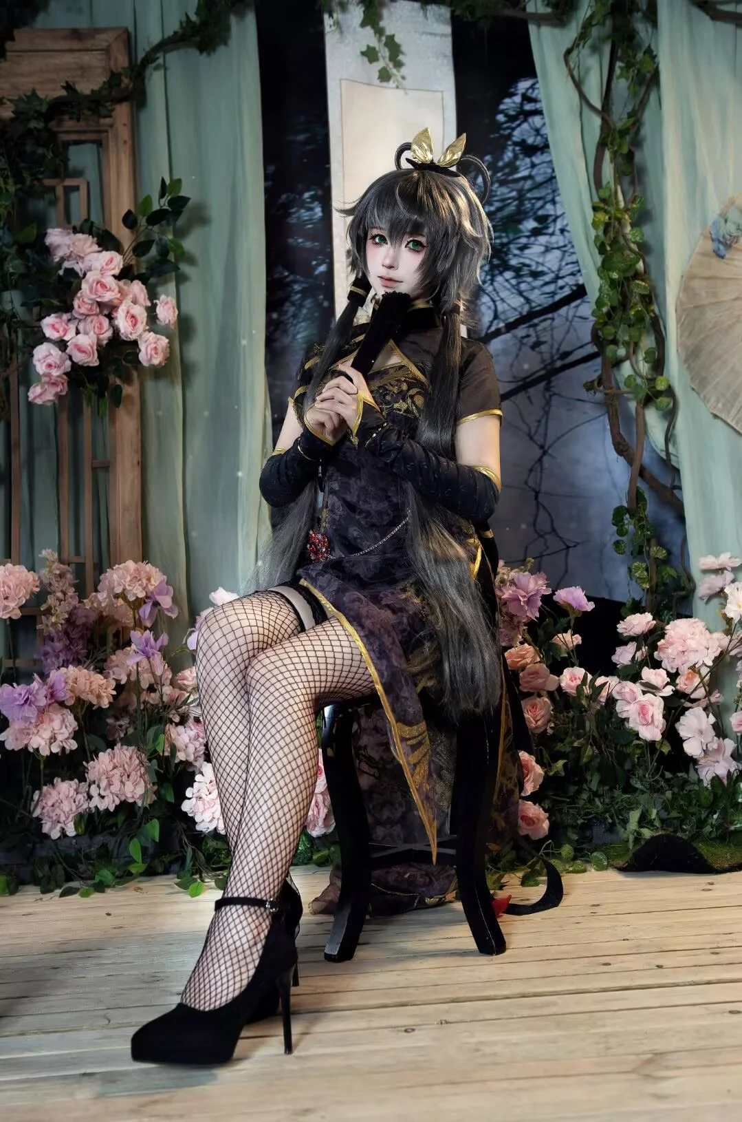 NARAKA: BLADEPOINT, 無期迷途, 寧紅夜 コスプレ, ダーク中華風, 網タイツコーデ - 1枚目
