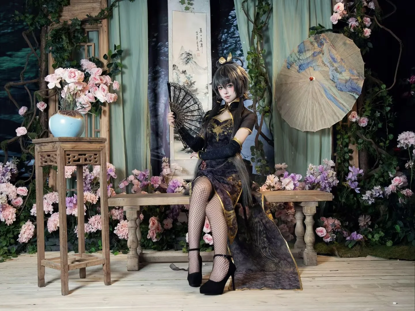 NARAKA: BLADEPOINT, 無期迷途, 寧紅夜 コスプレ, ダーク中華風, 網タイツコーデ - 4枚目