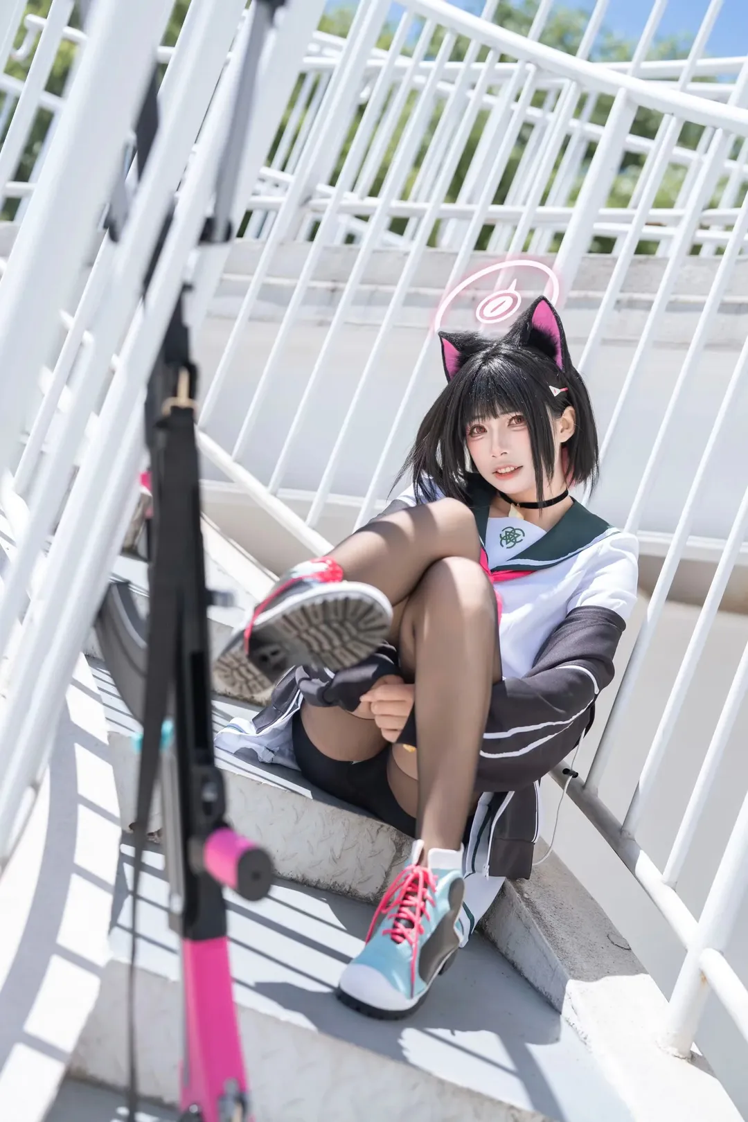 cosplay, 蔚蓝档案, 猫耳少女, 户外摄影, 二次元穿搭 - 第1张