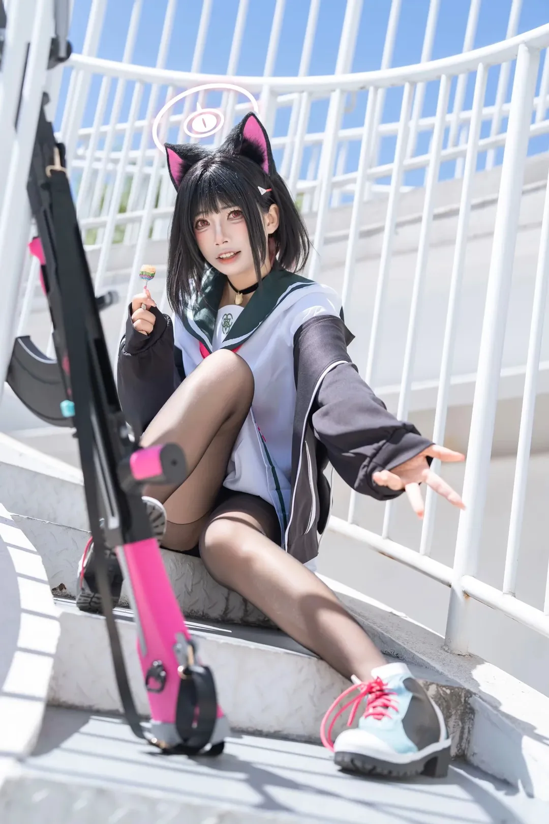 cosplay, 蔚蓝档案, 猫耳少女, 户外摄影, 二次元穿搭 - 第2张