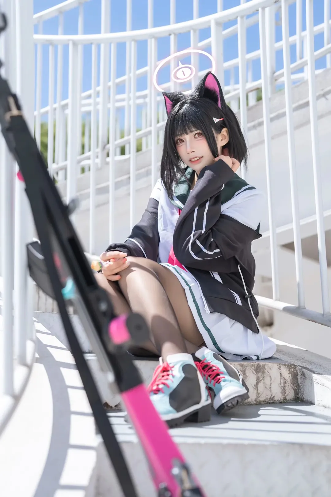 cosplay, 蔚蓝档案, 猫耳少女, 户外摄影, 二次元穿搭 - 第4张