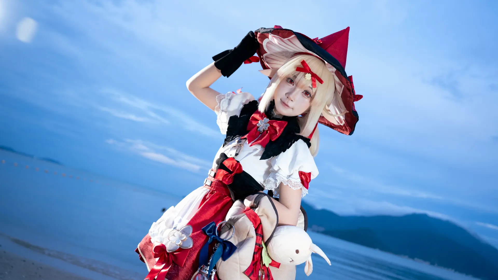 原神, 可莉cos, 二次元cos, cosplay摄影, 海岛外景
