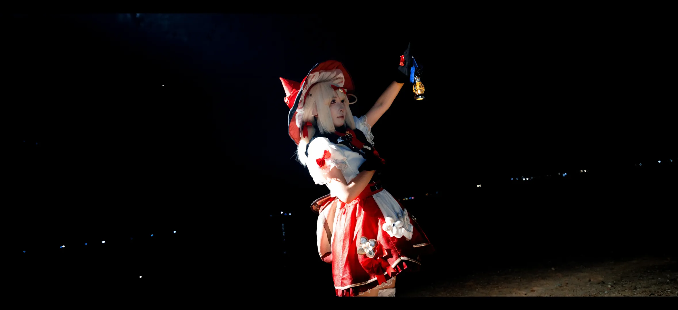原神, 可莉cos, cosplay穿搭, 星空夜景cos, 沙丘外景摄影