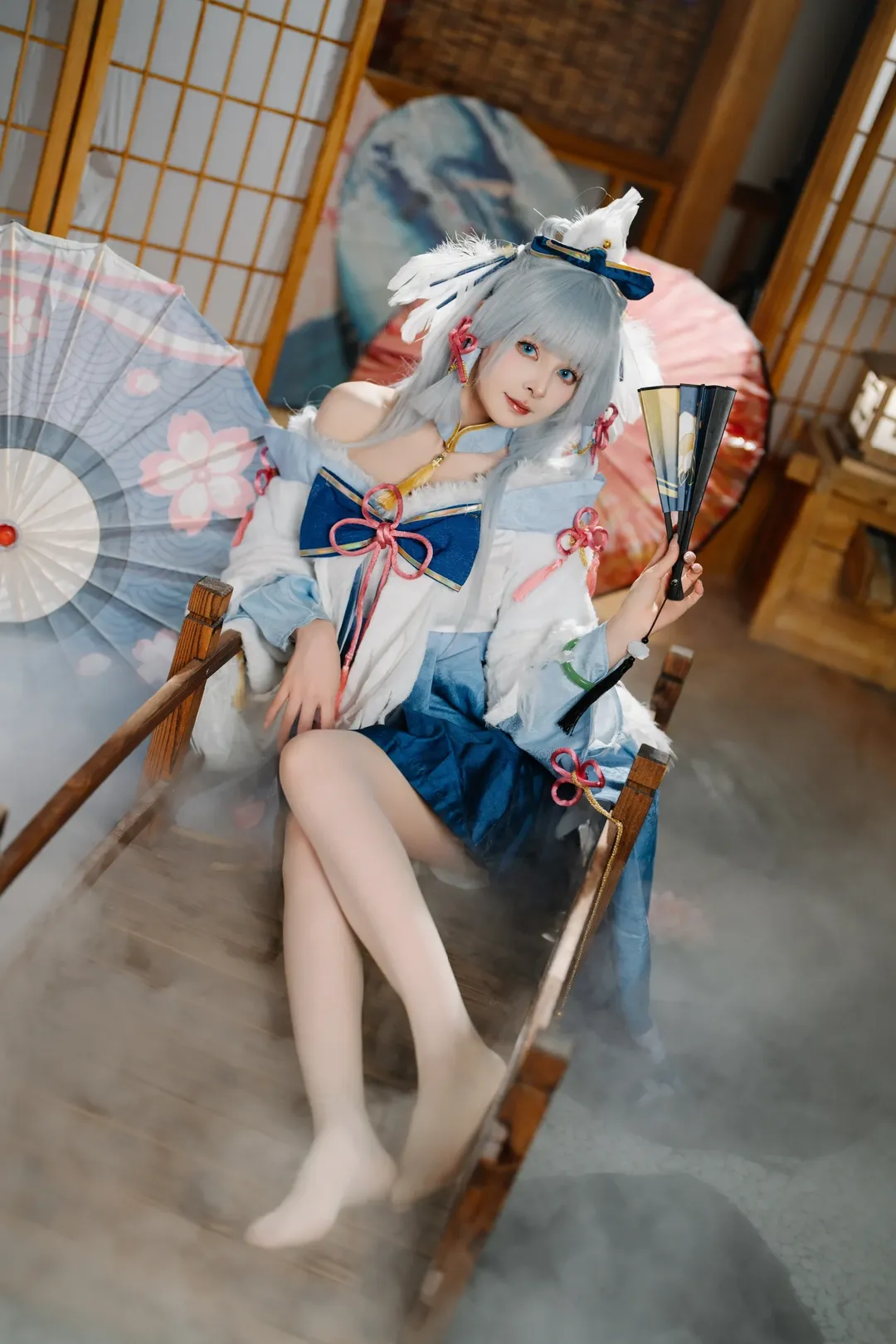 原神, コスプレ撮影, 和風コスプレ, 神里綾華 コスプレ, 白鷺桜華 - 1枚目