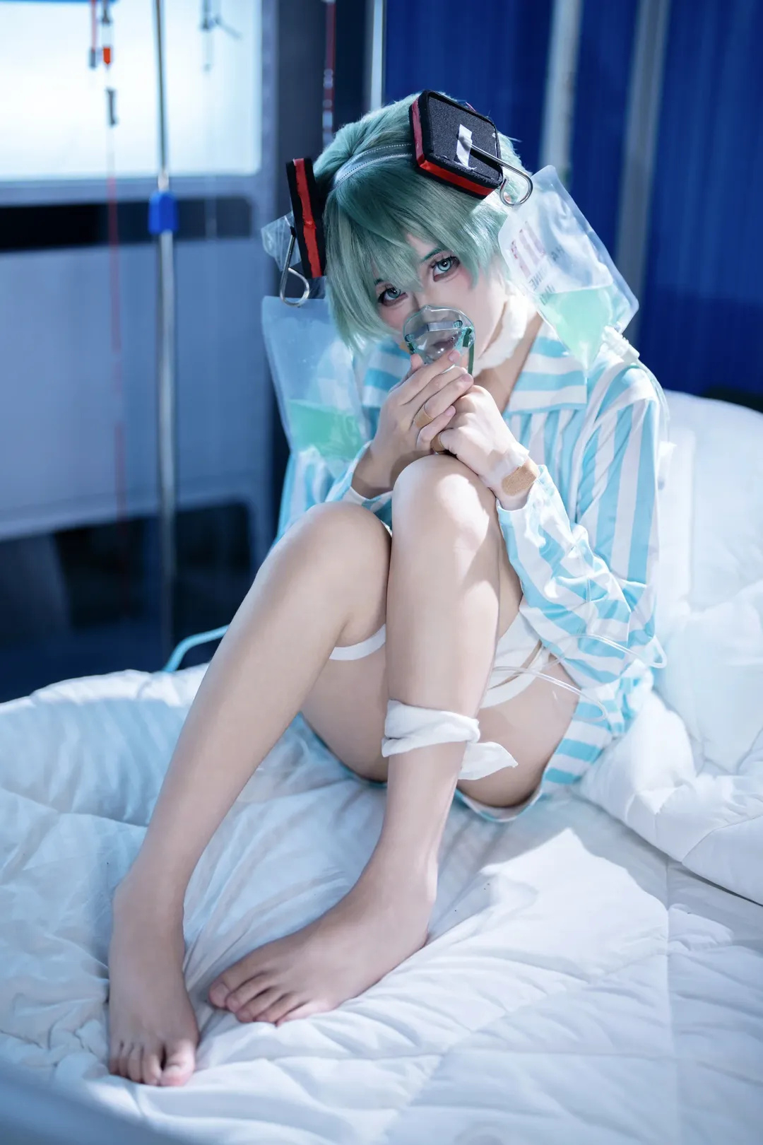 初音未來cos, VOCALOID, 病音未來, 醫療風cos, 病房攝影 - 第1張