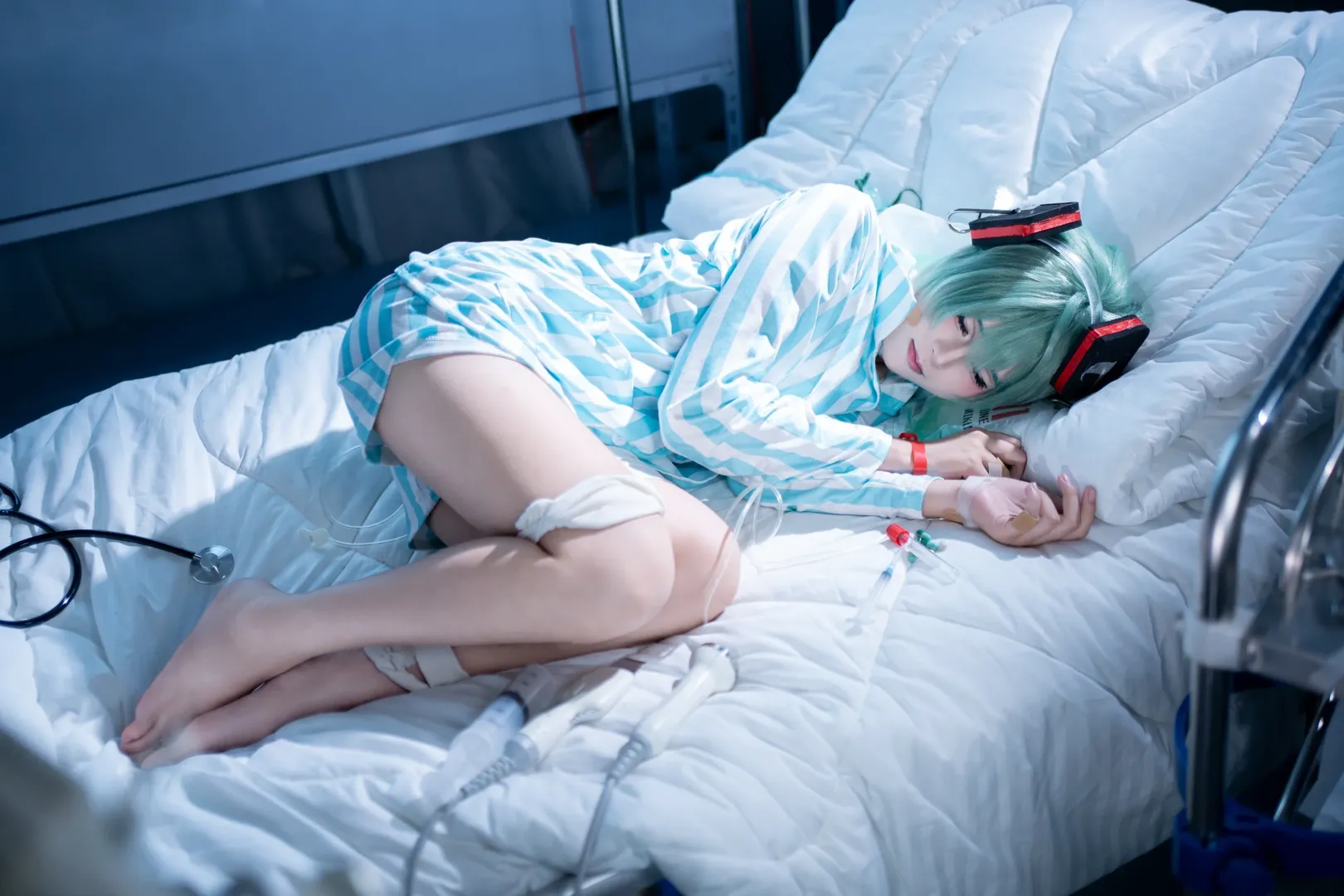 初音未来cos, VOCALOID, 病音未来, 医疗风cos, 病房摄影
