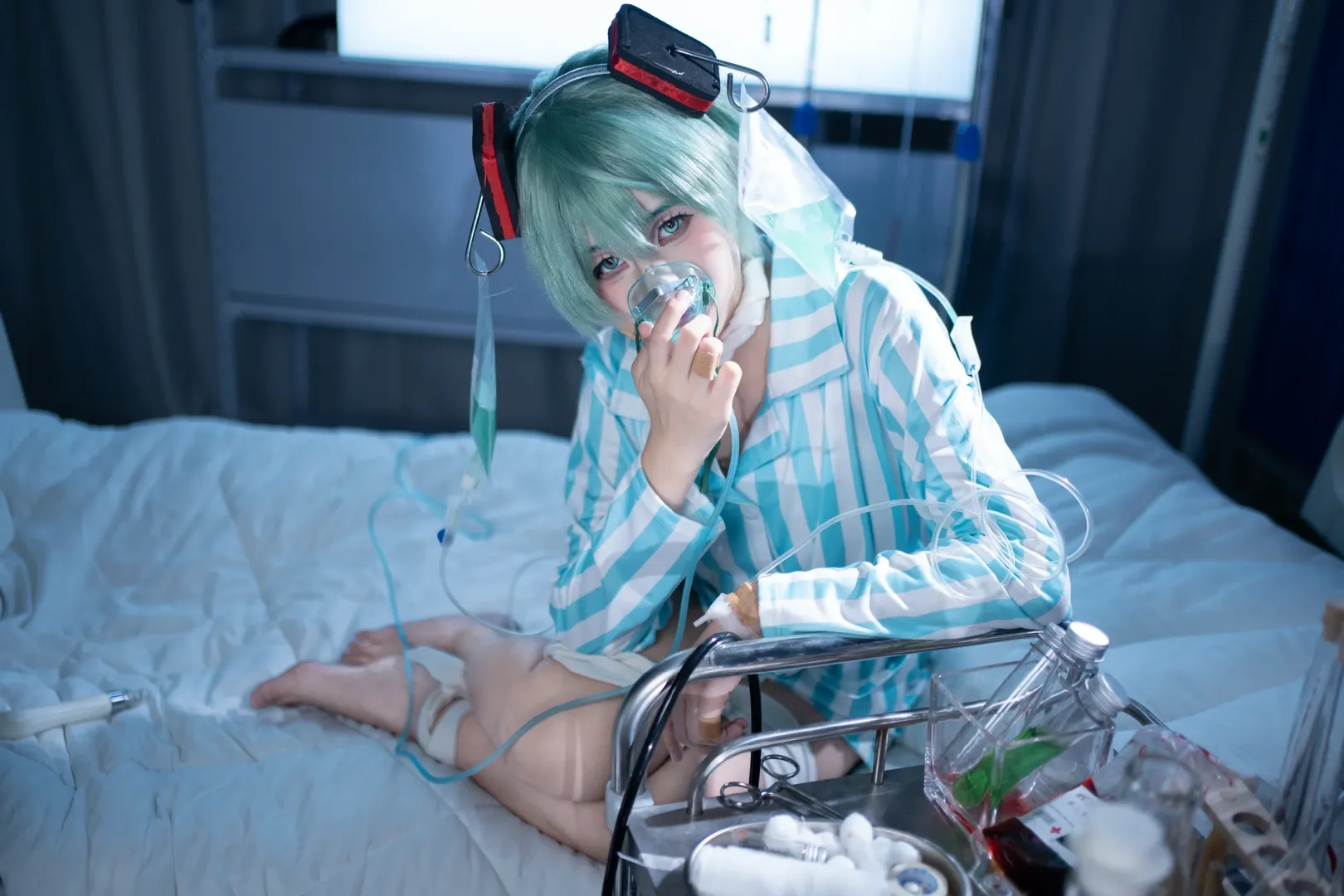 初音未來cos, VOCALOID, 病音未來, 醫療風cos, 病房攝影 - 第4張
