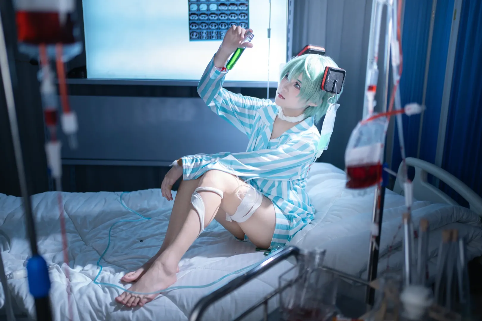 初音未來cos, VOCALOID, 病音未來, 醫療風cos, 病房攝影 - 第5張