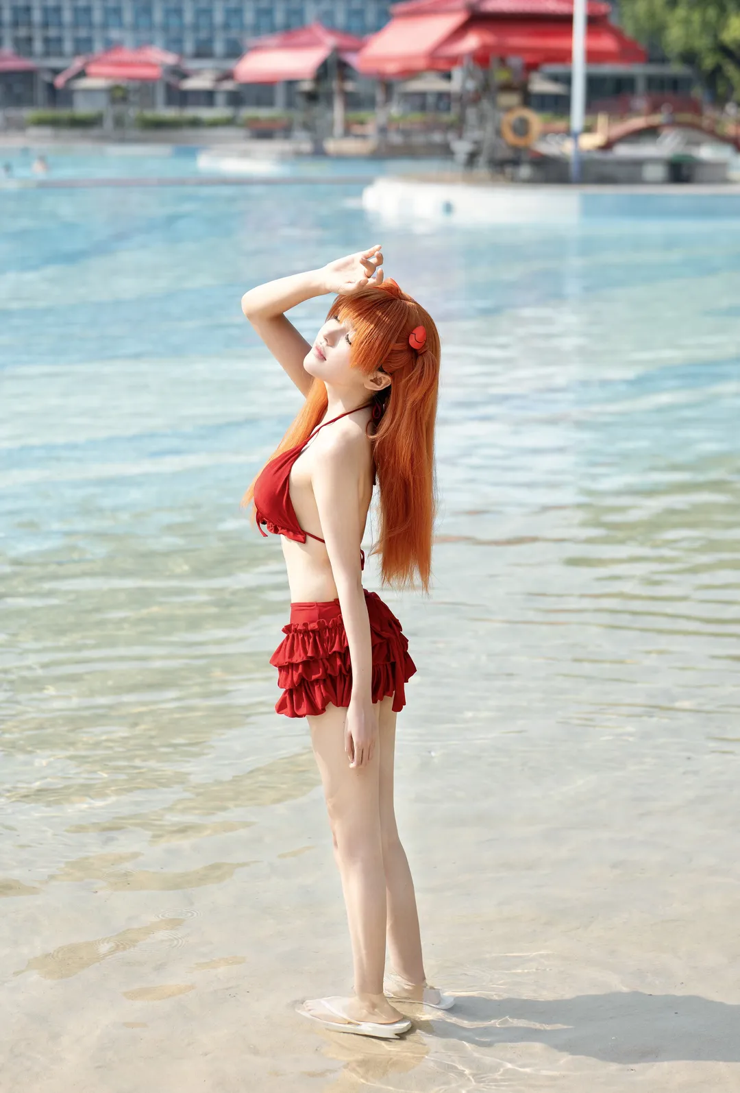 Swimsuit cosplay, Asuka Cosplay, Neon Genesis Evangelion, Anime cosplay, Summer location shoot - Image 4