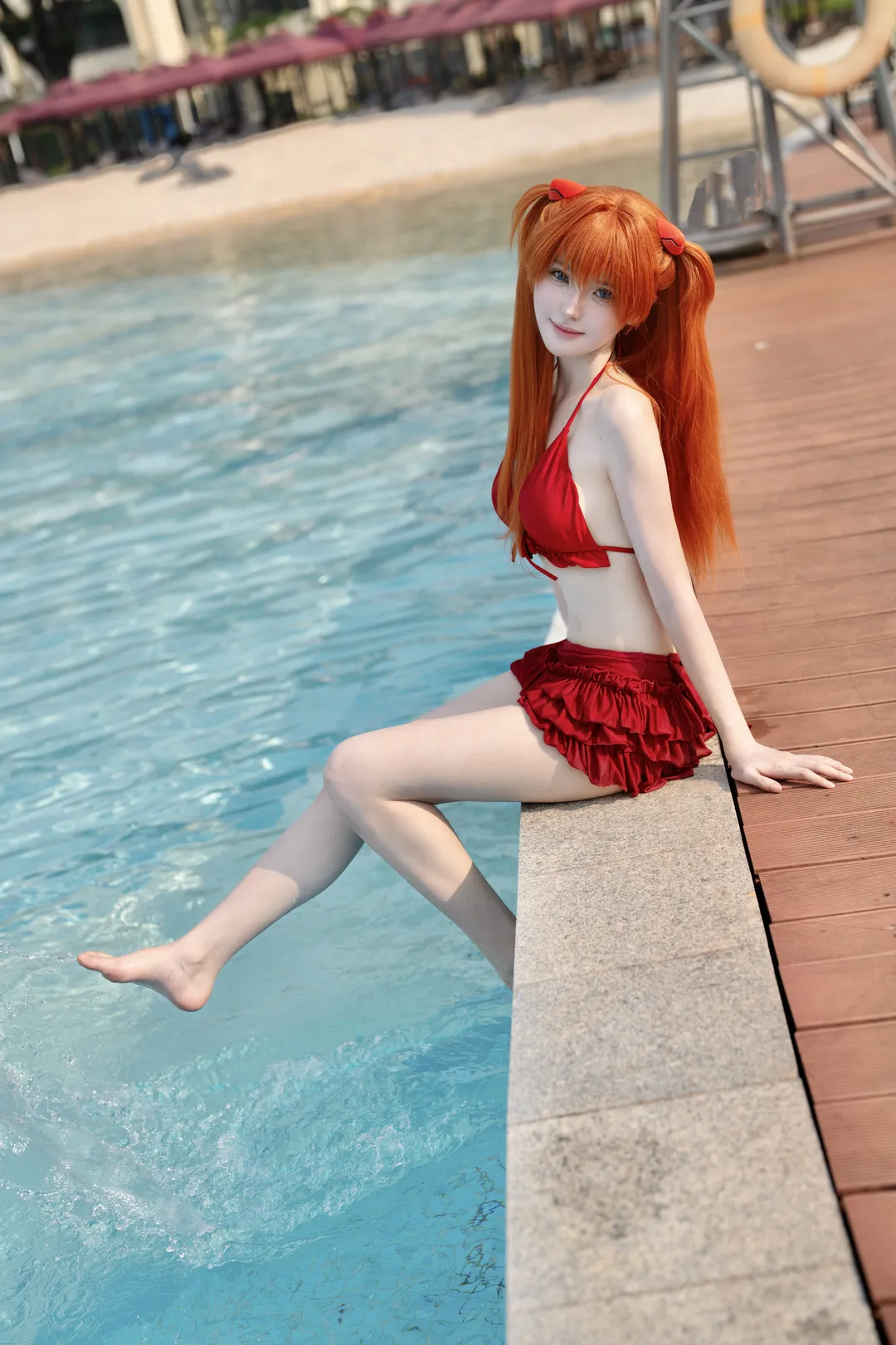 Swimsuit cosplay, Asuka Cosplay, Neon Genesis Evangelion, Anime cosplay, Summer location shoot - Image 5