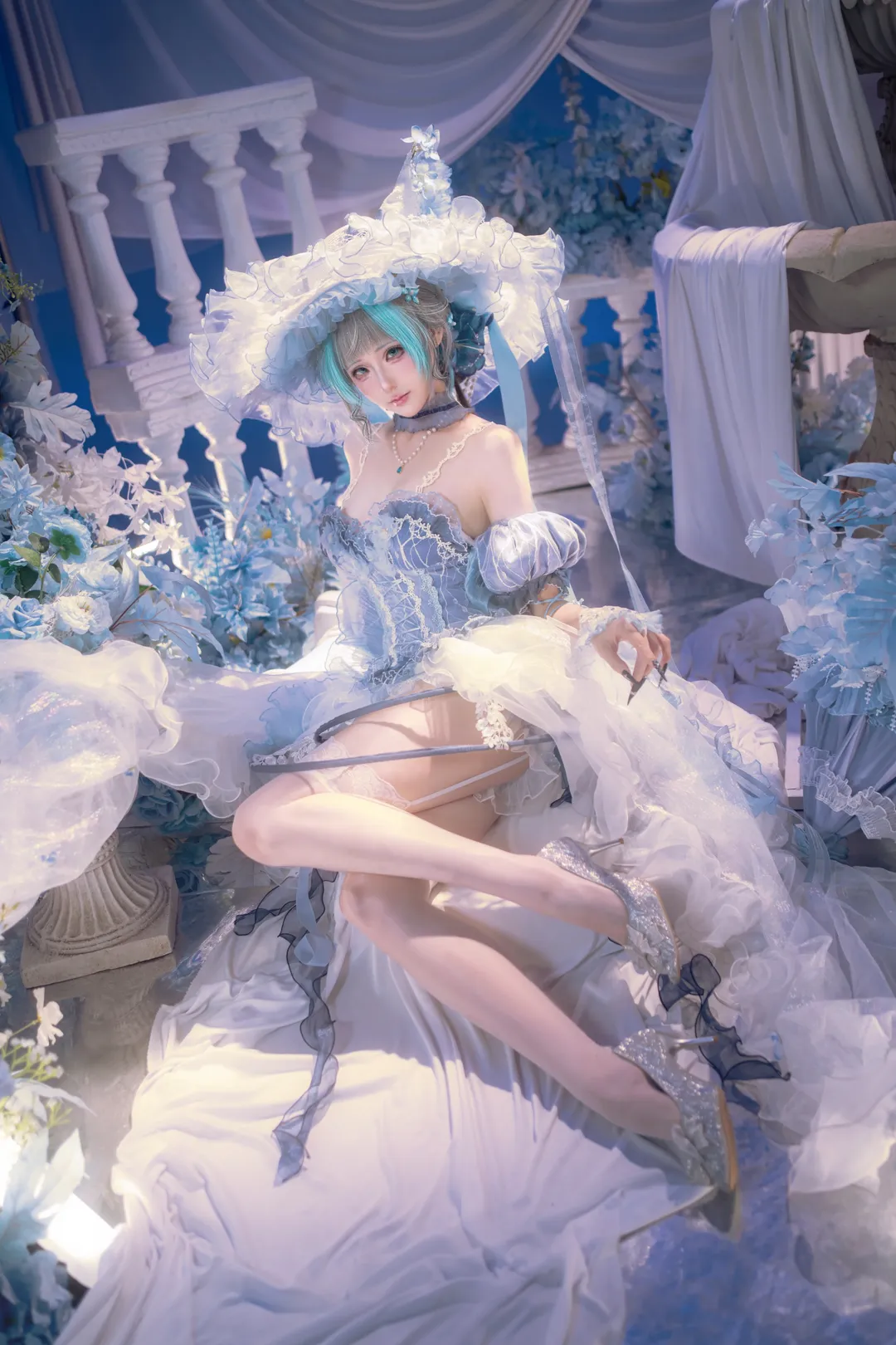 柴郡cos, 碧藍航線, cosplay攝影, 精緻妝造, 藍白禮服 - 第1張