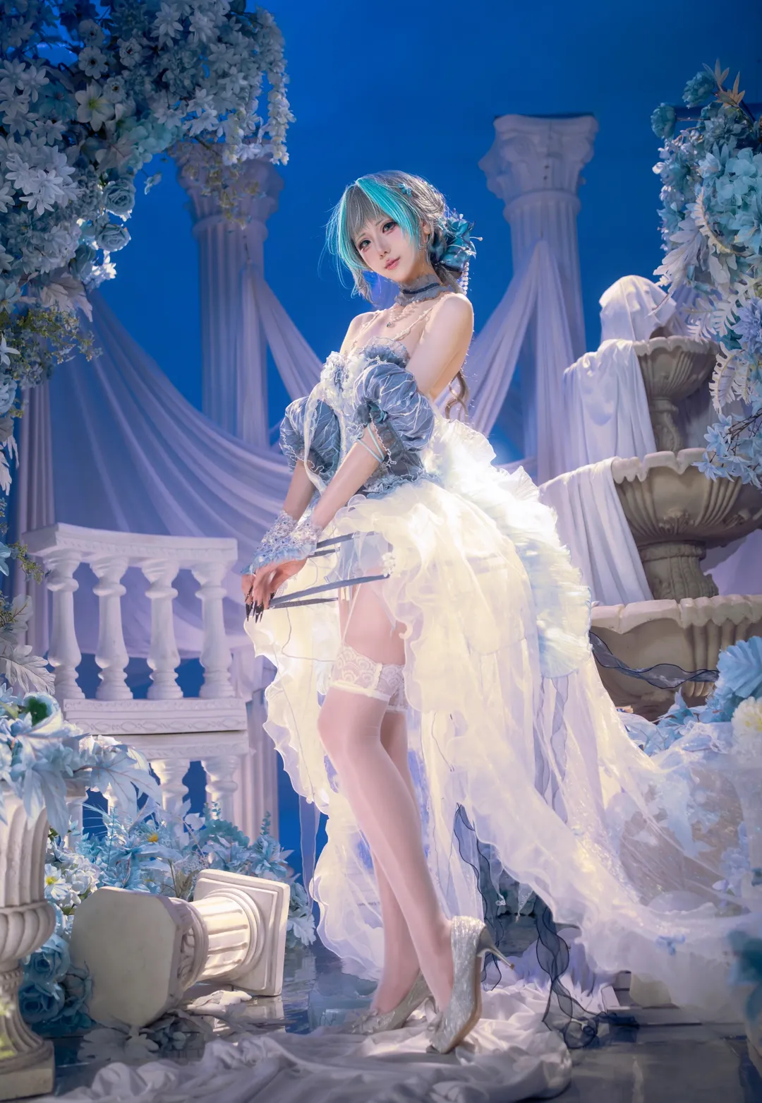 柴郡cos, 碧藍航線, cosplay攝影, 精緻妝造, 藍白禮服 - 第2張