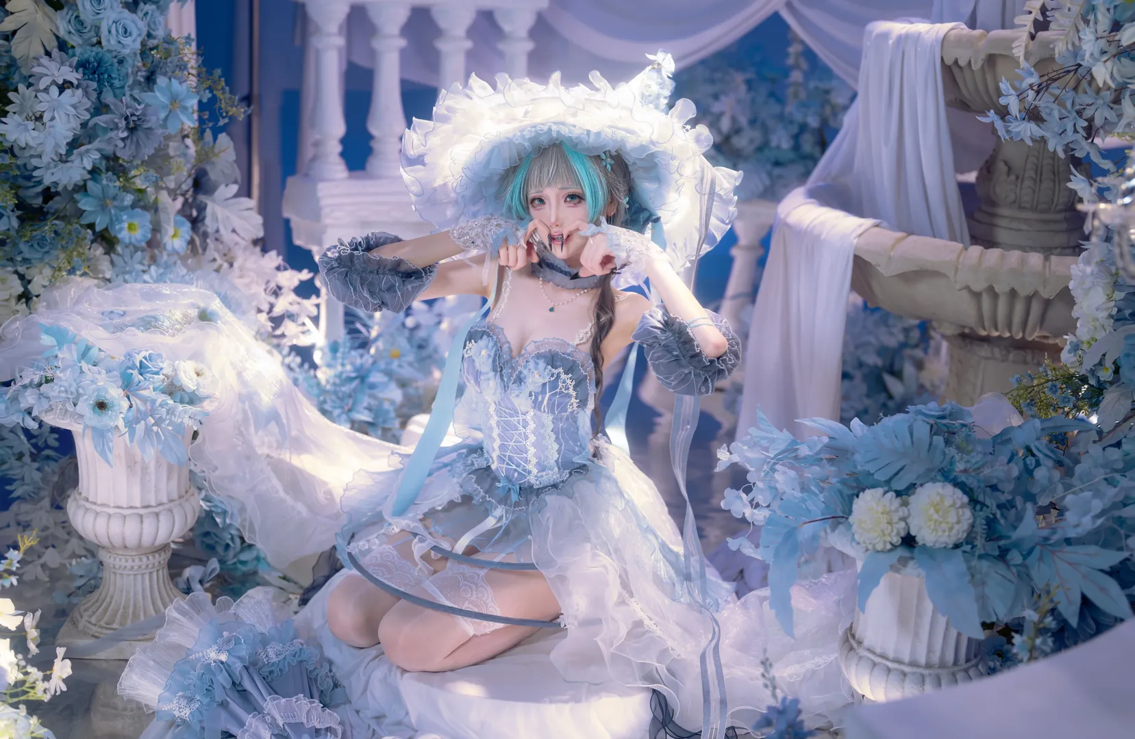 柴郡cos, 碧藍航線, cosplay攝影, 精緻妝造, 藍白禮服 - 第5張