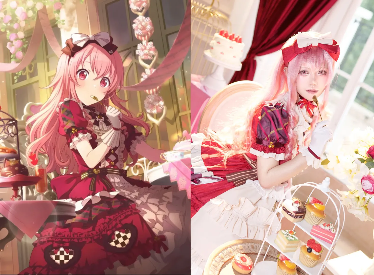 Cosplay, 下午茶, 桃井爱莉cos, pjsk, 红白洋装 - 第3张