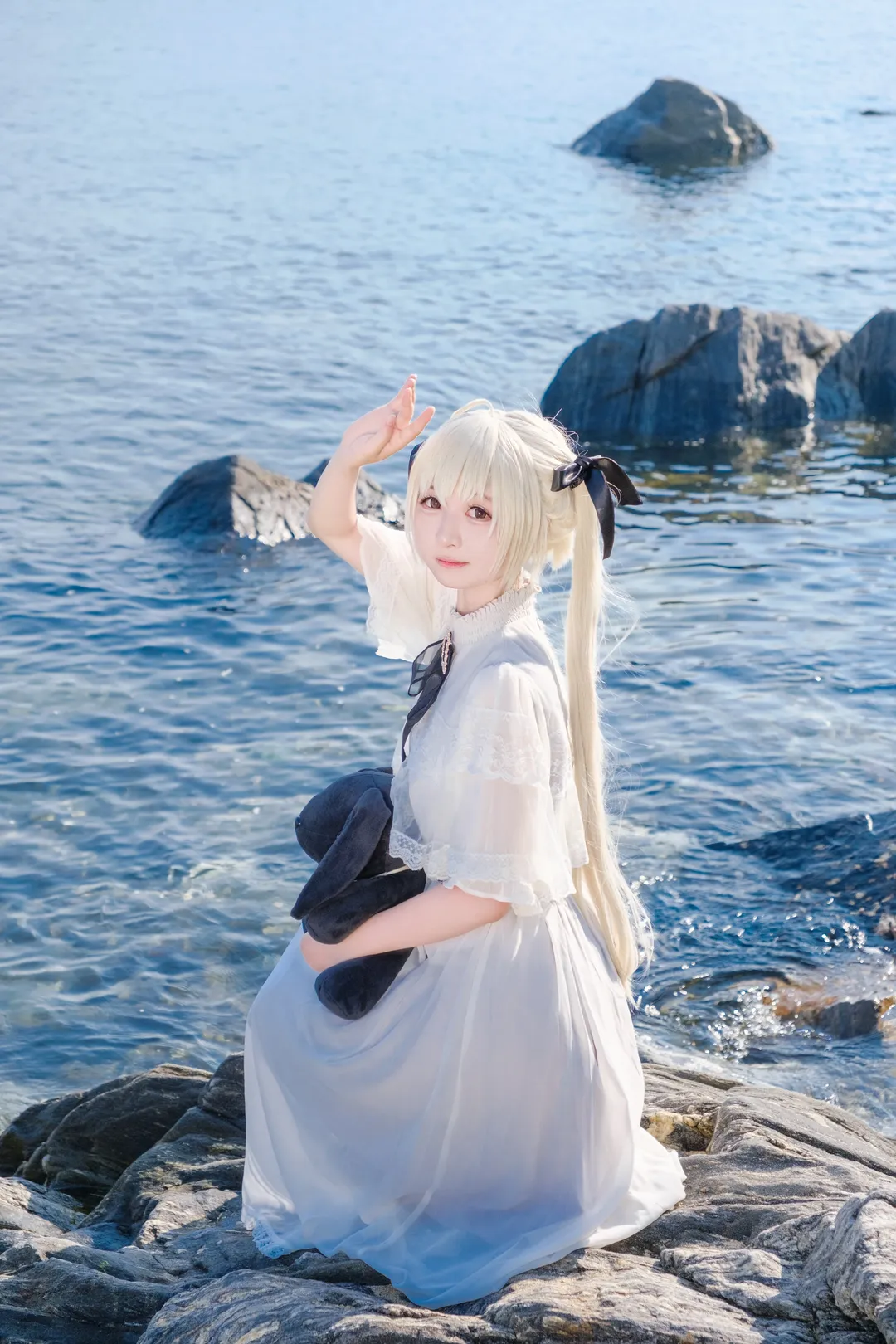 二次元, cosplay, 春日野穹cos, 緣之空, 水邊拍攝