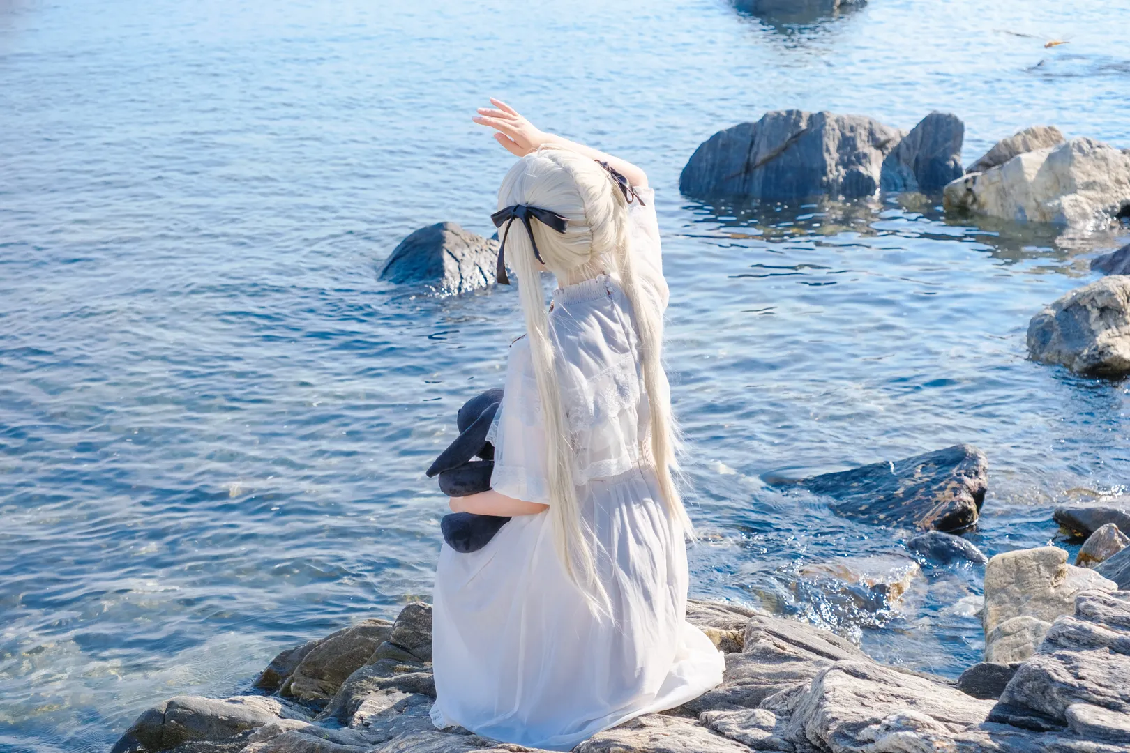二次元, cosplay, 春日野穹cos, 緣之空, 水邊拍攝 - 第2张