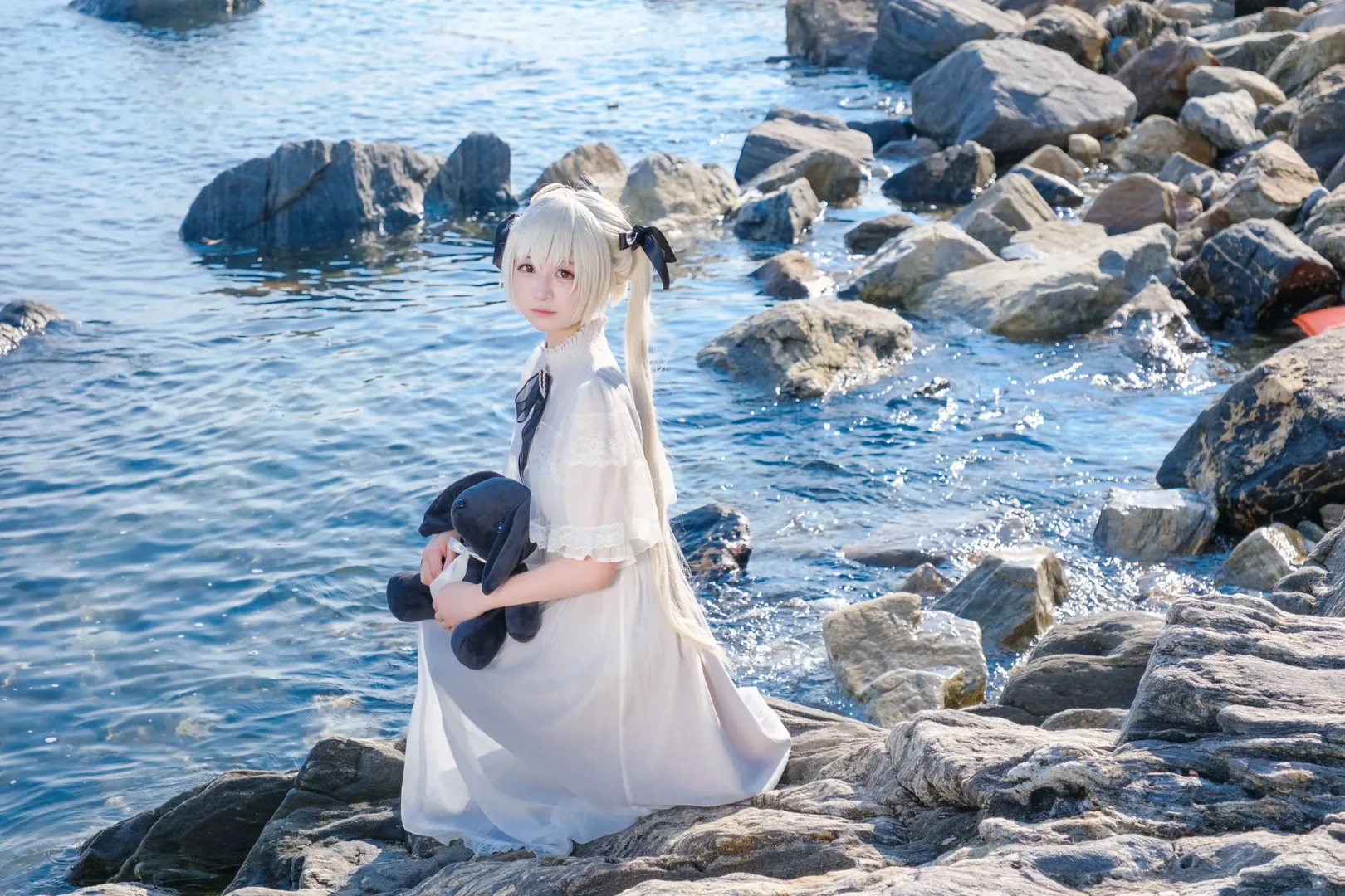 二次元, cosplay, 春日野穹cos, 緣之空, 水邊拍攝 - 第3张