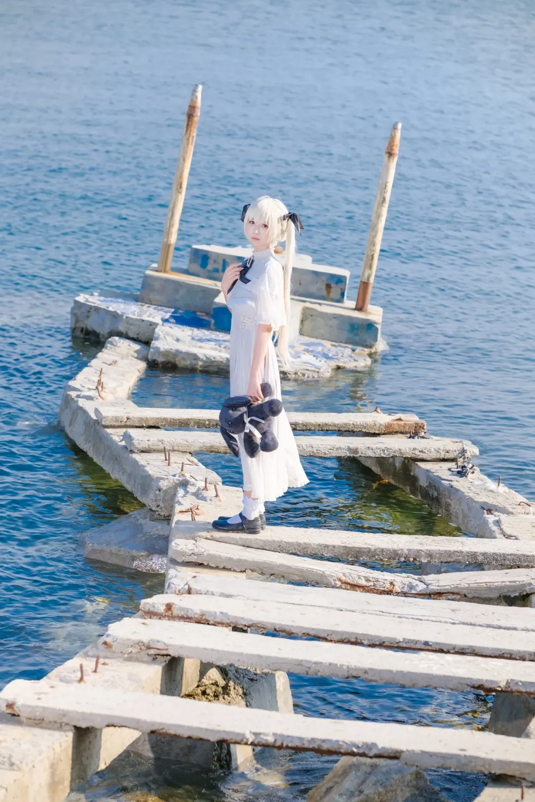春日野穹cos, 缘之空, 海边写真, 双马尾, Cosplay日常