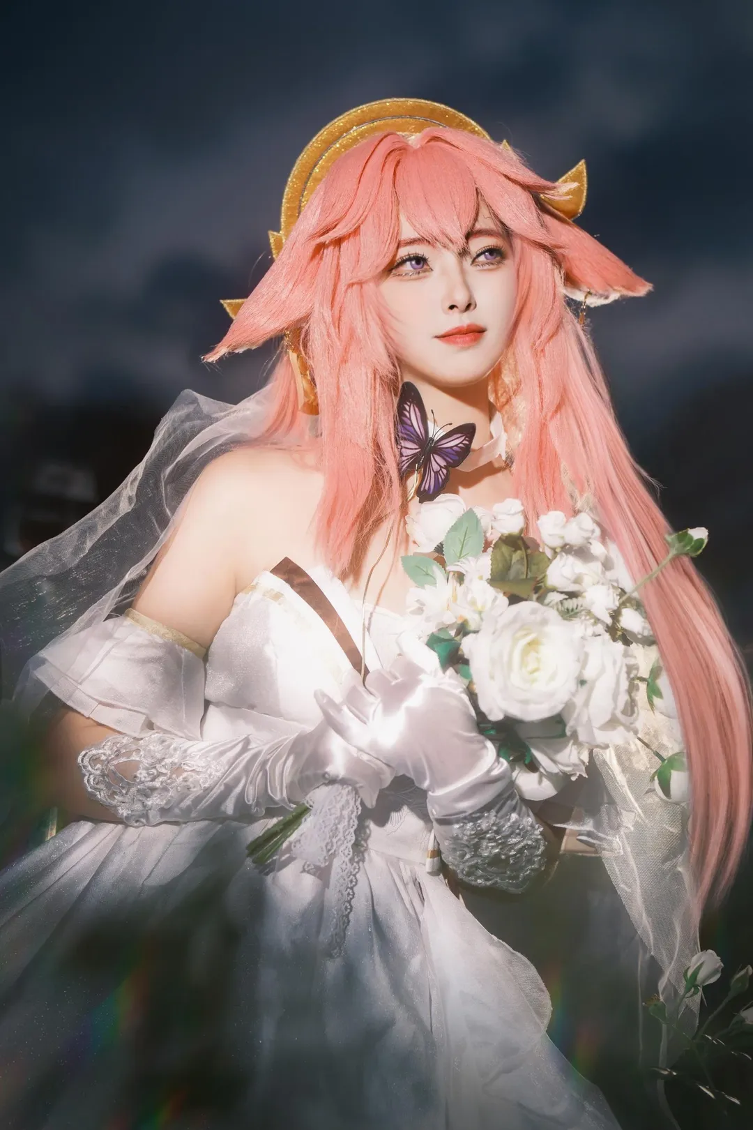 原神, Cosplay摄影, 八重神子cos, 动漫角色扮演, 月季花海 - 第5张
