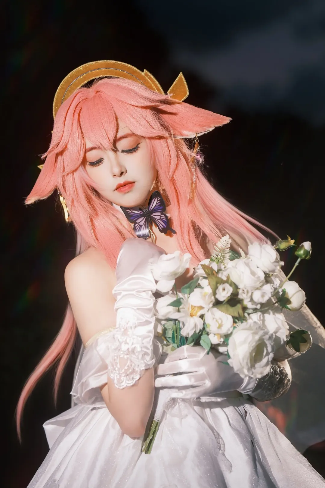原神, Cosplay摄影, 八重神子cos, 动漫角色扮演, 月季花海 - 第6张