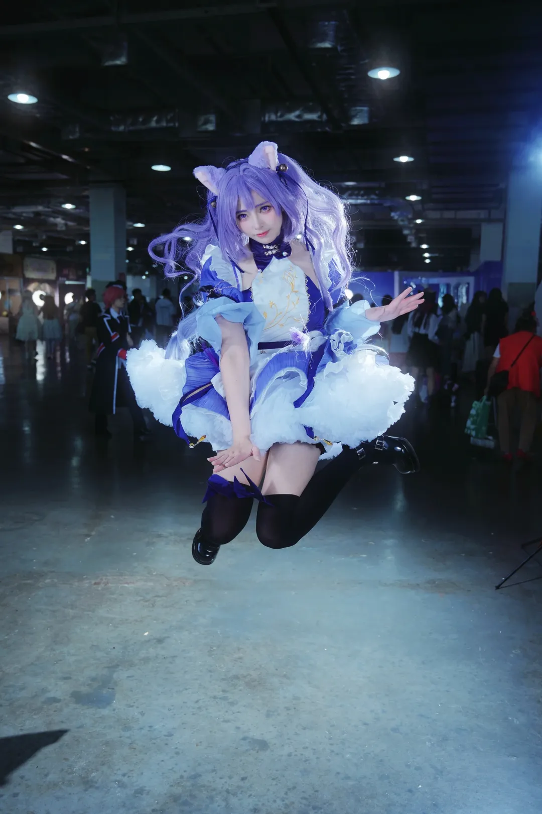 原神, 漫展场照, 刻晴cos, cosplay摄影, 紫发兽耳 - 第7张