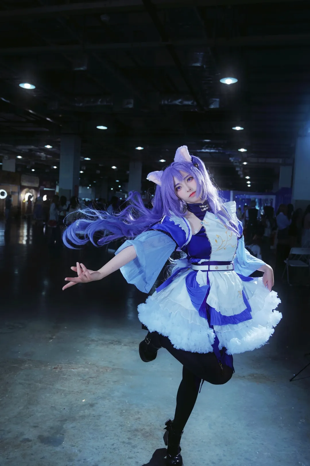 原神, 漫展场照, 刻晴cos, cosplay摄影, 紫发兽耳 - 第8张