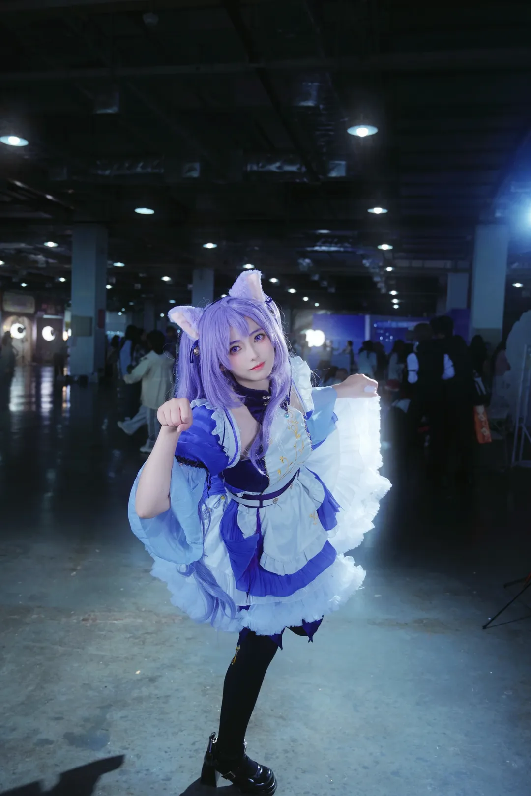 原神, 漫展场照, 刻晴cos, cosplay摄影, 紫发兽耳 - 第9张