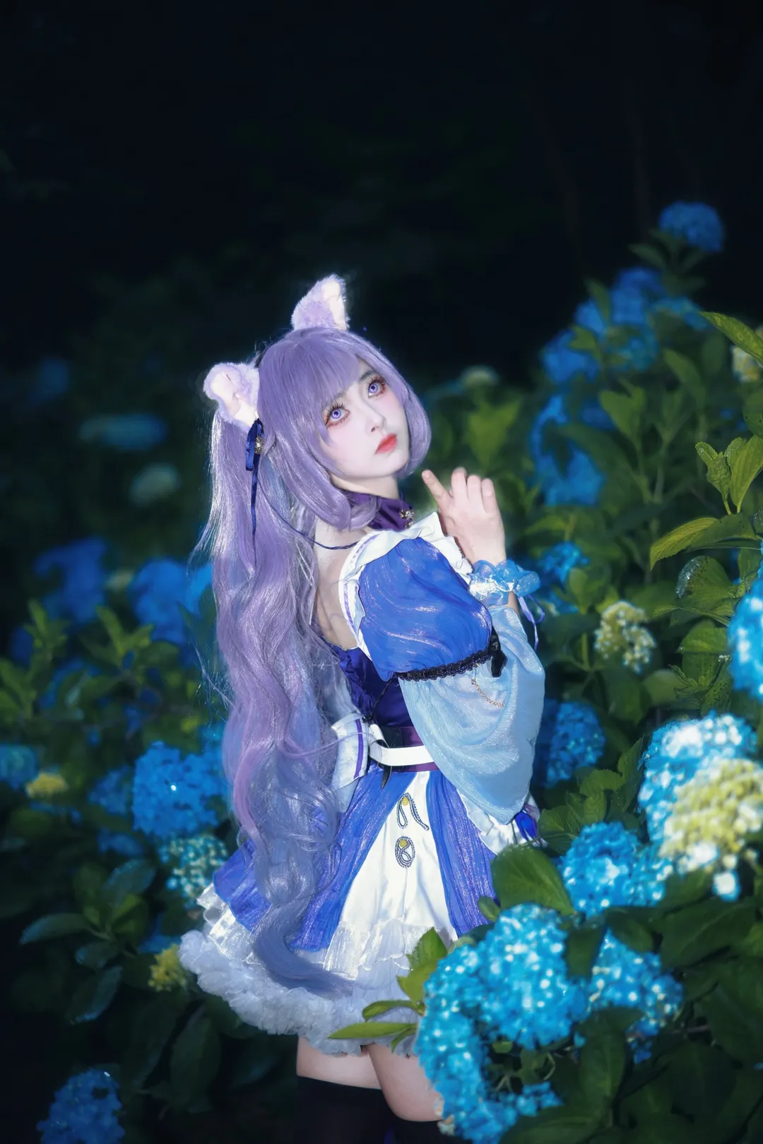 原神, 二次元摄影, 刻晴cos, cosplay正片, 无尽夏绣球花
