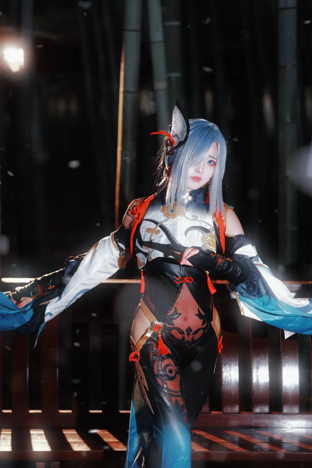 原神, 申鹤cos, 国风二次元, 原神申鹤cosplay, 竹林夜景