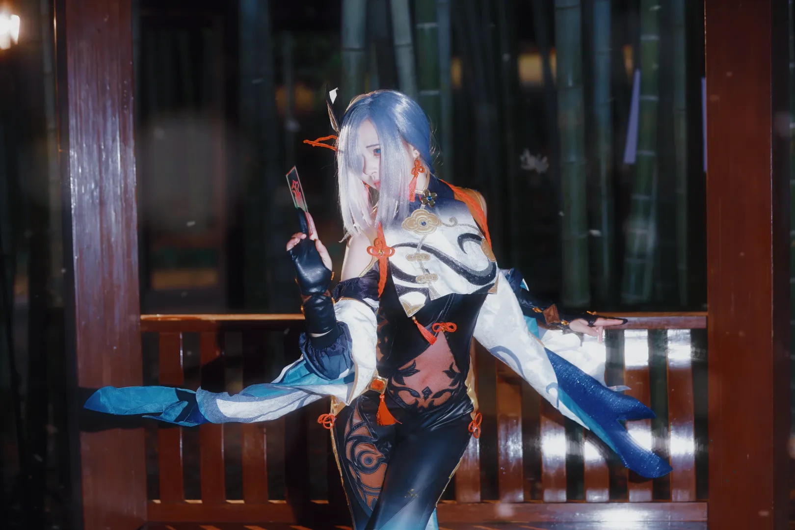 Genshin Impact, Shenhe cosplay, Chinese-style ACG, Genshin Impact Shenhe cosplay, Bamboo forest night view - Image 3