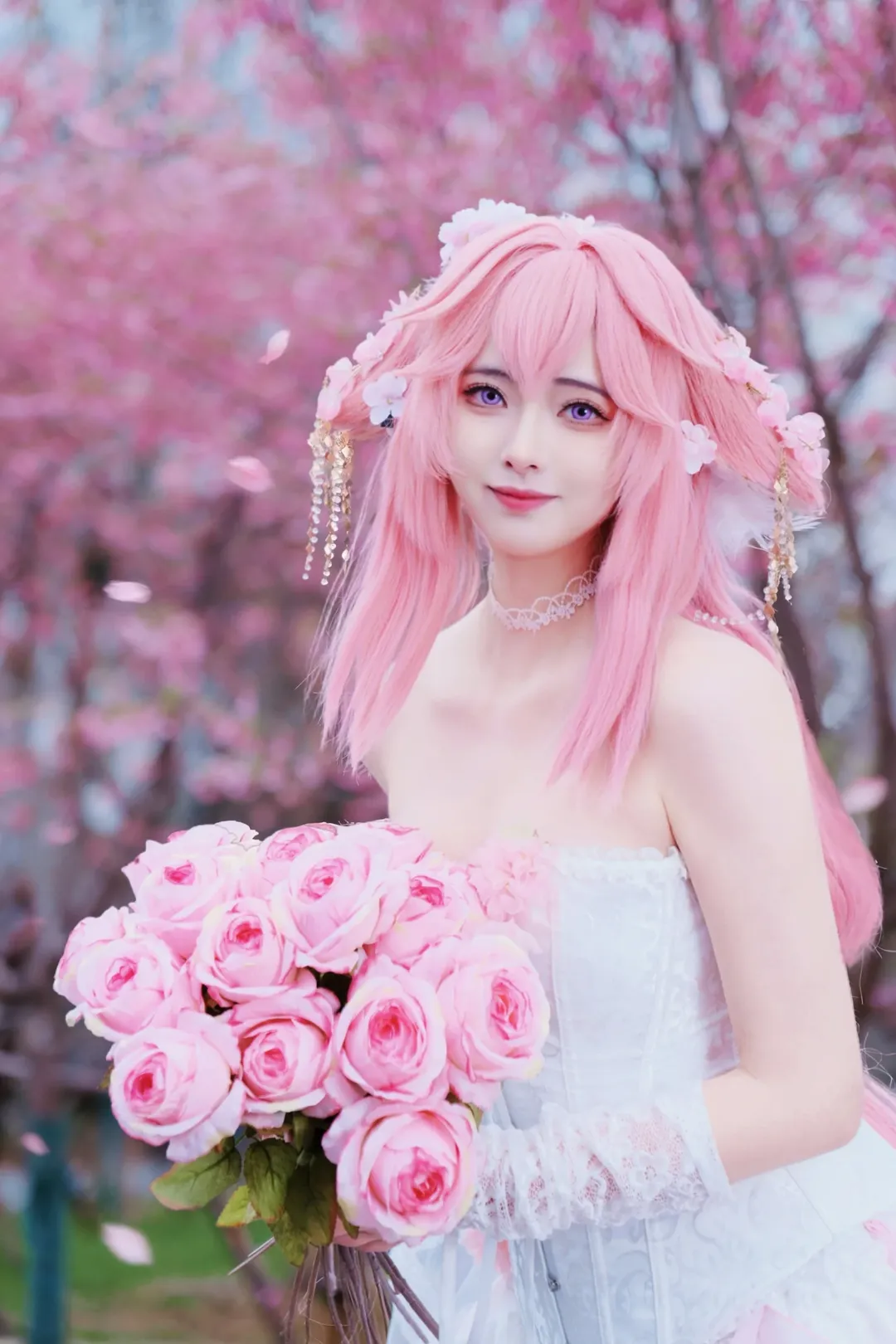 原神, 八重神子 コスプレ, 桜フォトグラフ, オリジナルドレス, コスプレ撮影