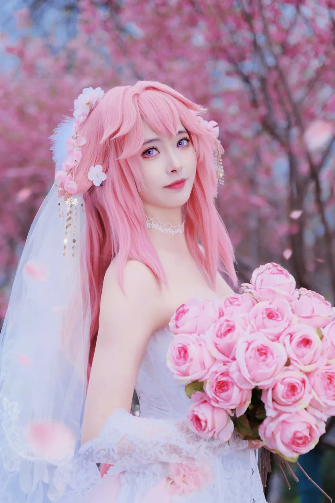 原神, 八重神子 コスプレ, 桜フォトグラフ, オリジナルドレス, コスプレ撮影 - 3枚目