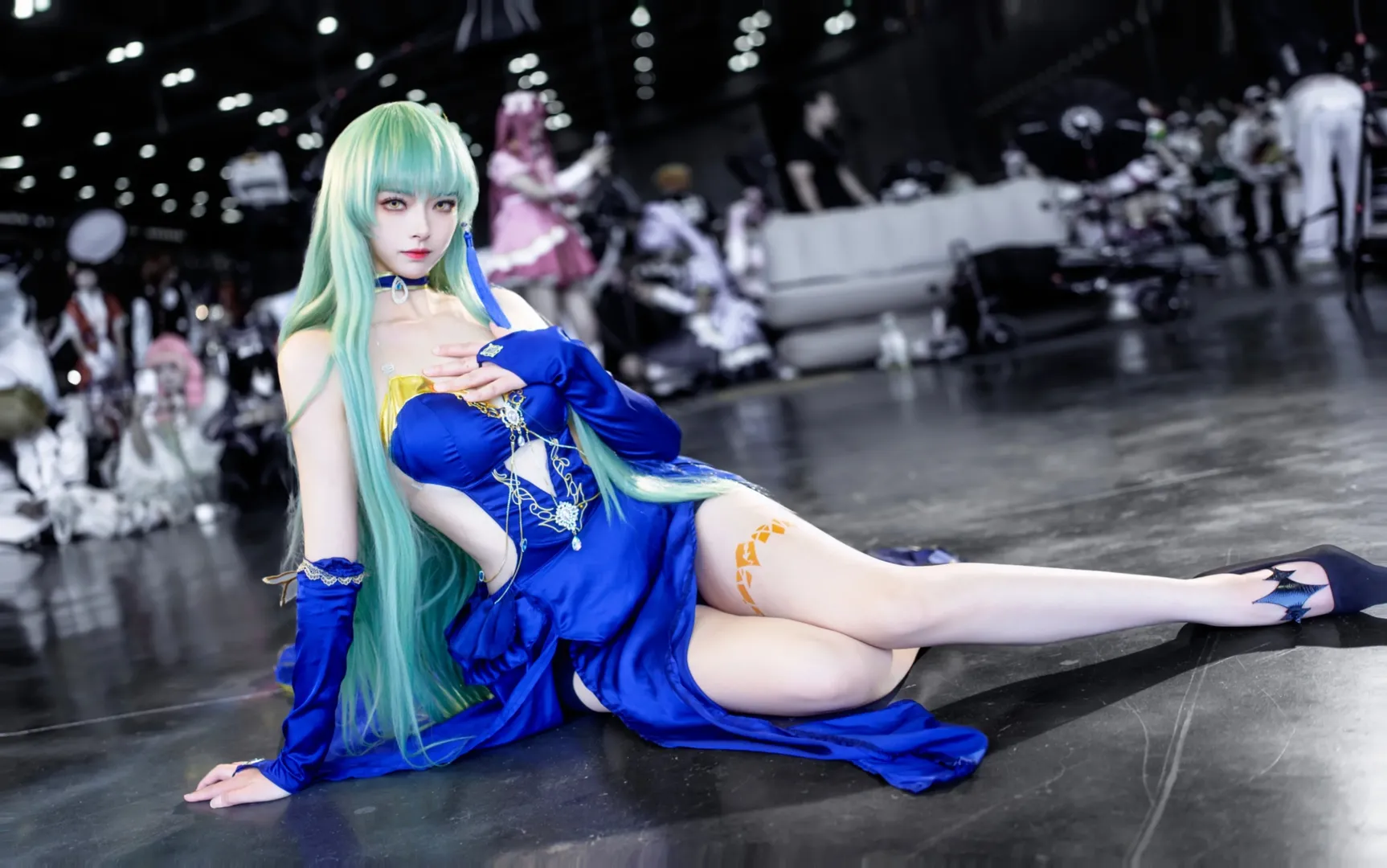 漫展场照, 二次元Cosplay, cccos, 叛逆的鲁鲁修, 宝蓝色长裙 - 第1张