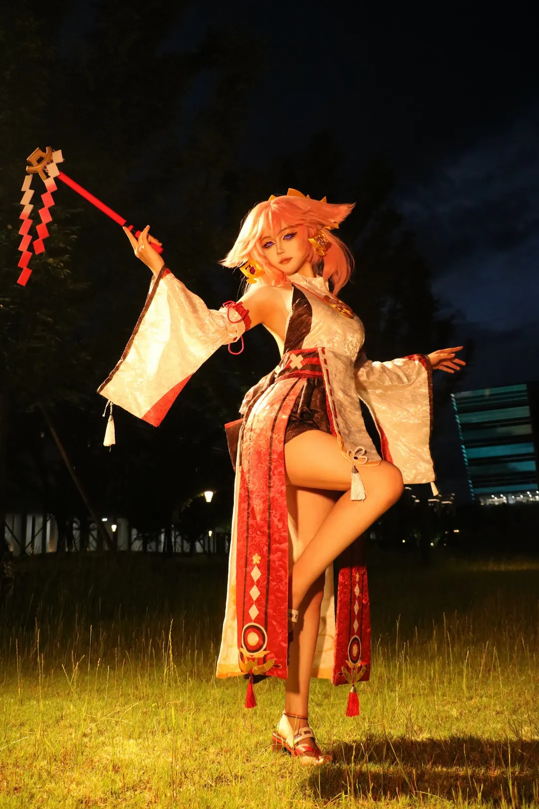 原神, cosplay, 二次元摄影, 八重神子cos, 和风装扮