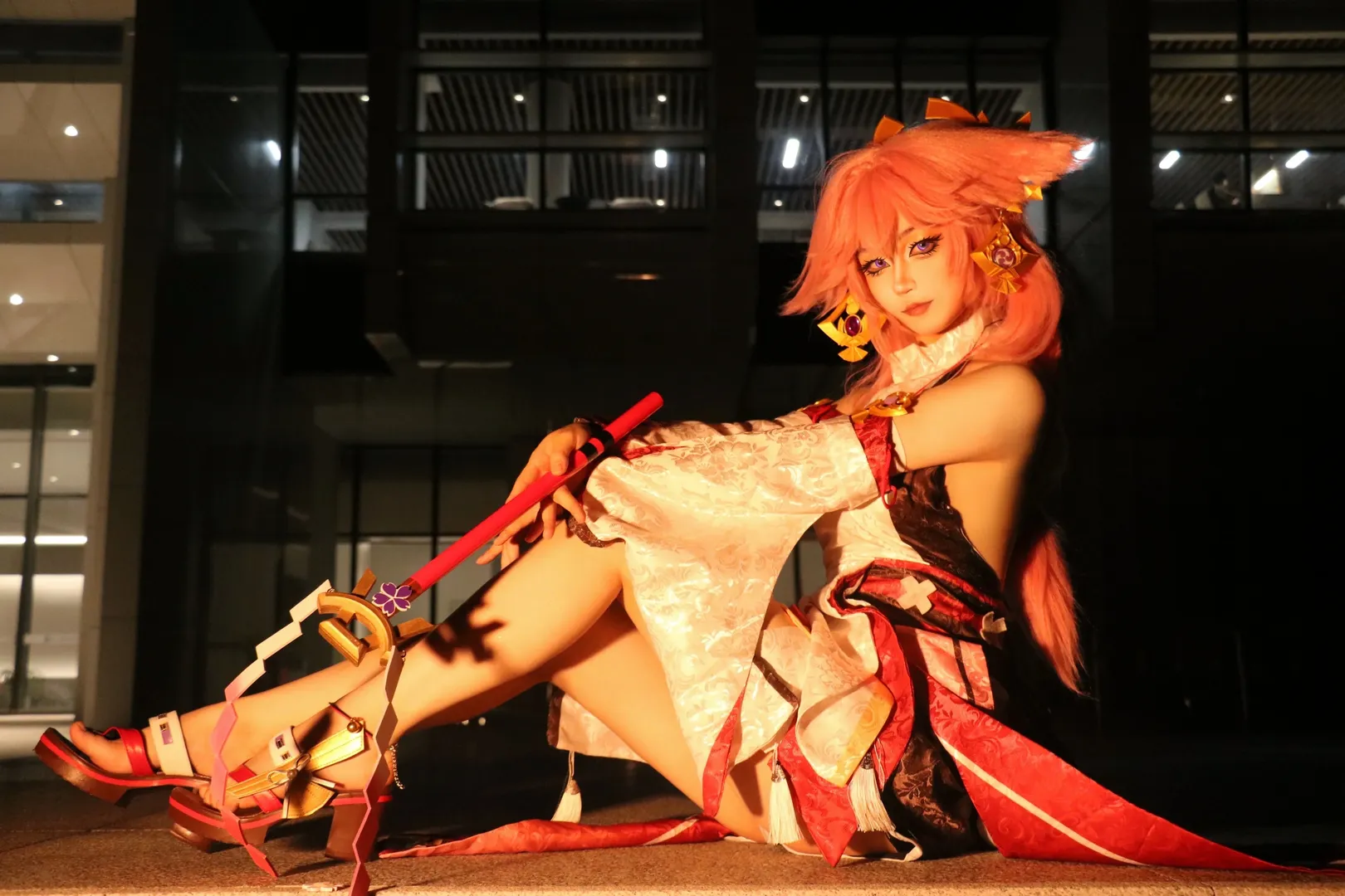原神, cosplay, 二次元摄影, 八重神子cos, 和风装扮 - 第3张