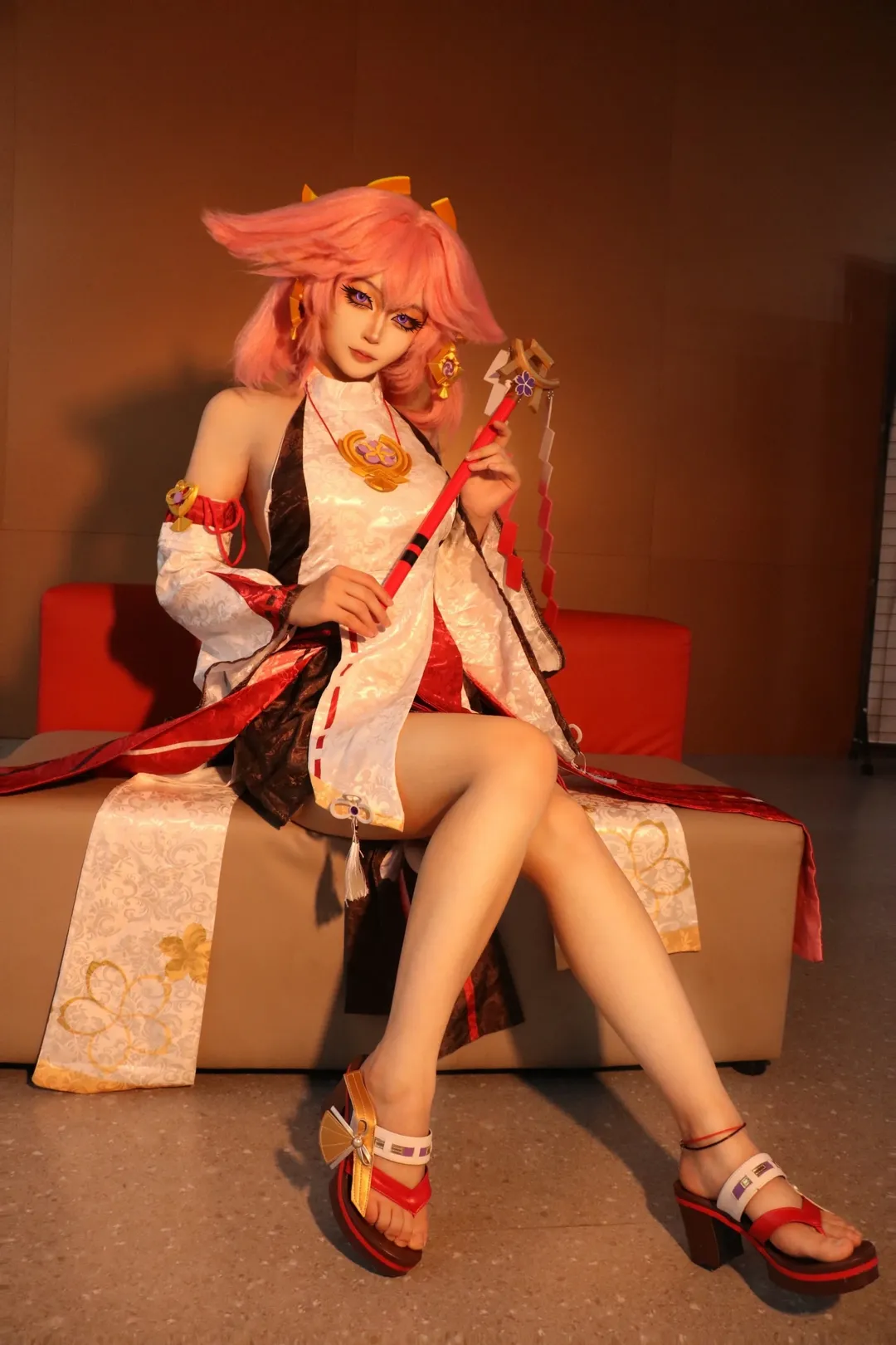 原神, cosplay, 二次元摄影, 八重神子cos, 和风装扮 - 第6张