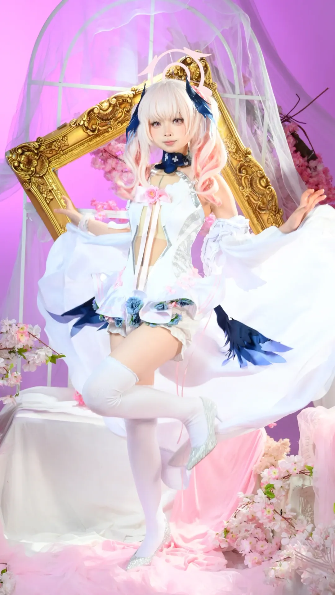 二次元摄影, 蔚蓝档案, 下江小春cos, 梦幻布景, 花嫁cosplay - 第2张
