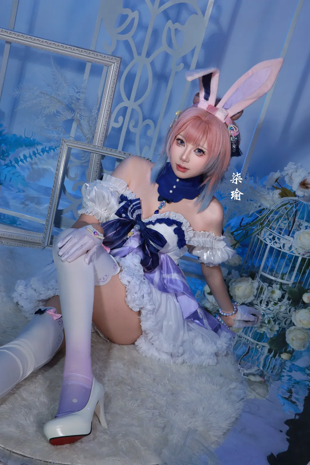 原神, 珊瑚宫心海cos, 二次元cosplay, 同人摄影, 心海兔兔