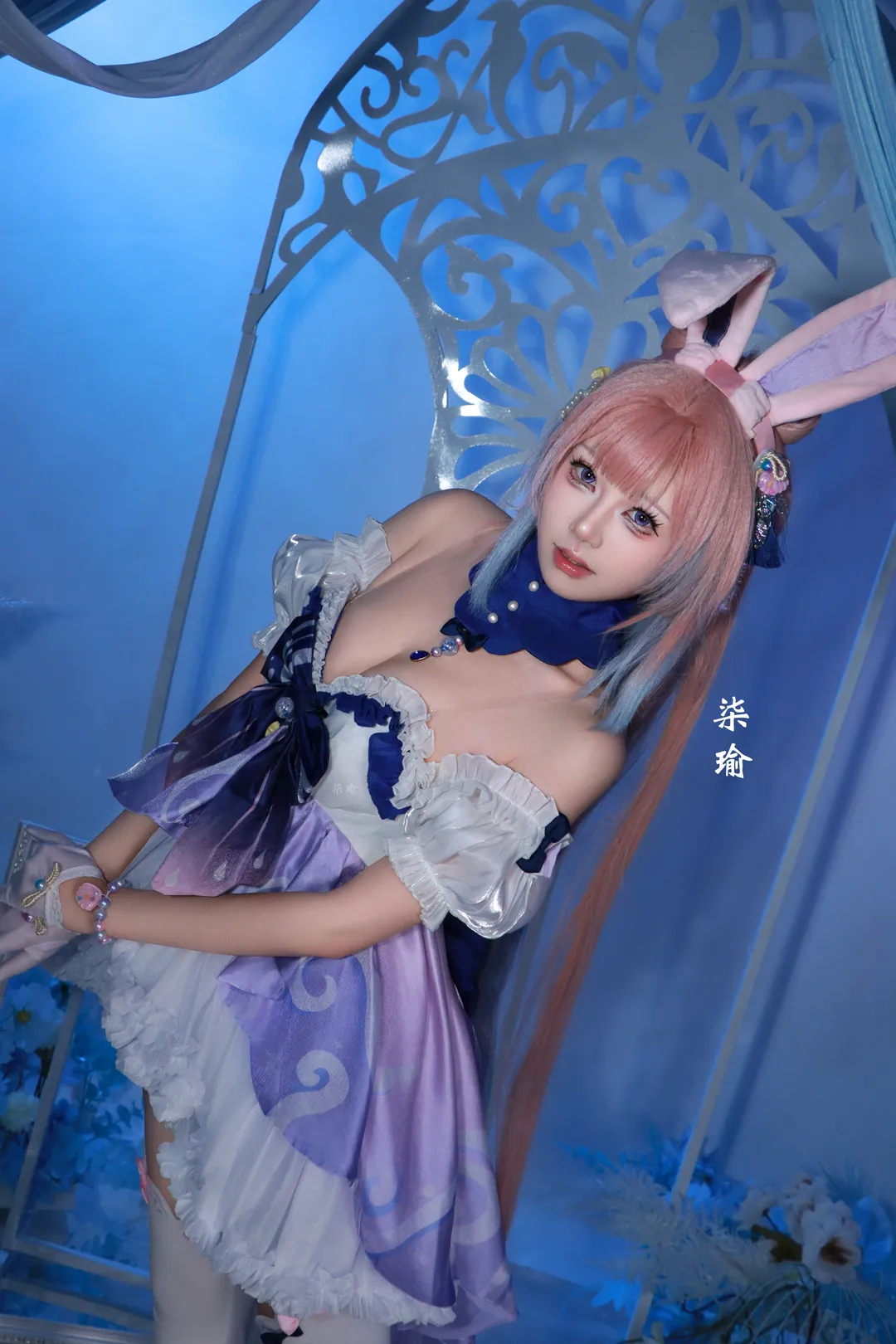 原神, 珊瑚宮心海 コスプレ, 同人コスプレ, 幻想的な撮影, 心海のバニースーツ
