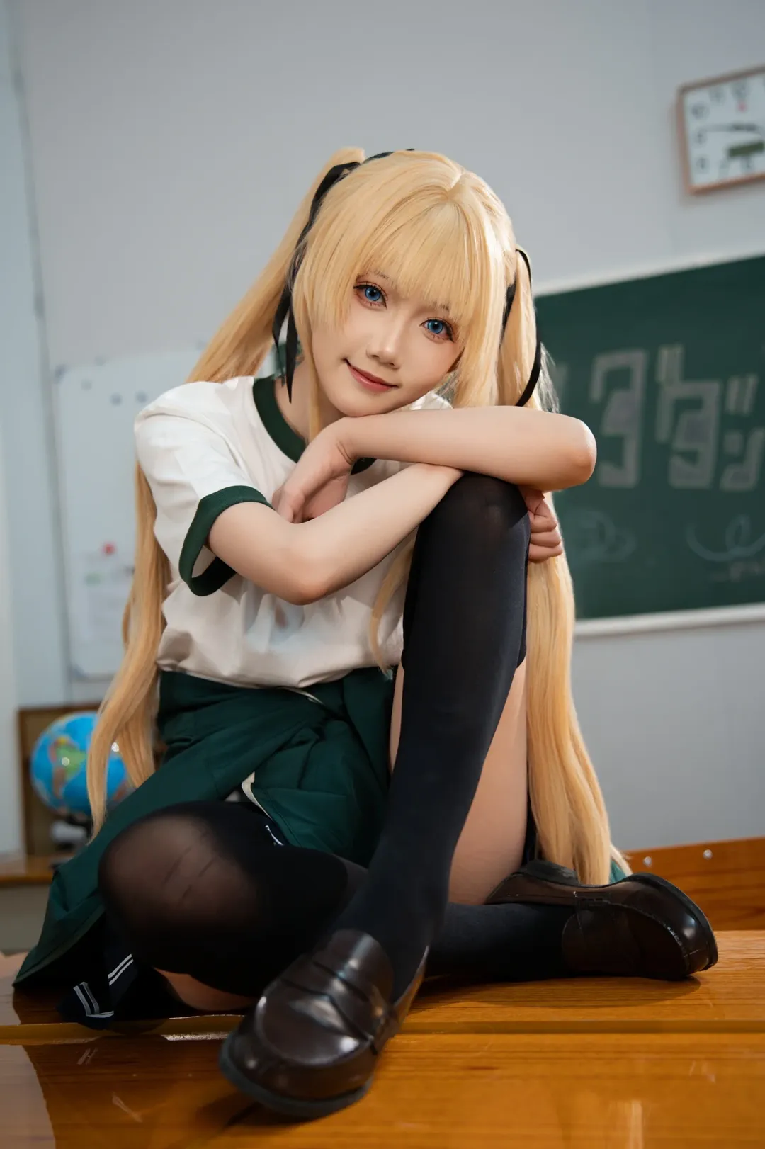 JK制服, 路人女主的养成方法, 英梨梨cos, 金发双马尾, 校园摄影